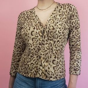 🖤 Y2K Leopard Print Cardigan
